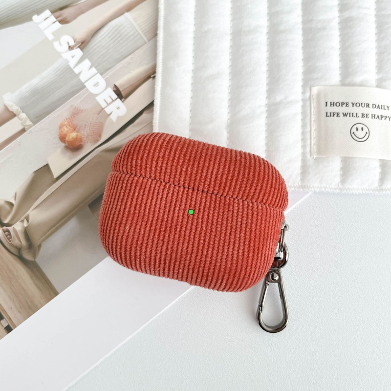 Corduroy zaštitna futrola za AirPods 4 i AirPods Pro 3 s kopčom, jednofarbna