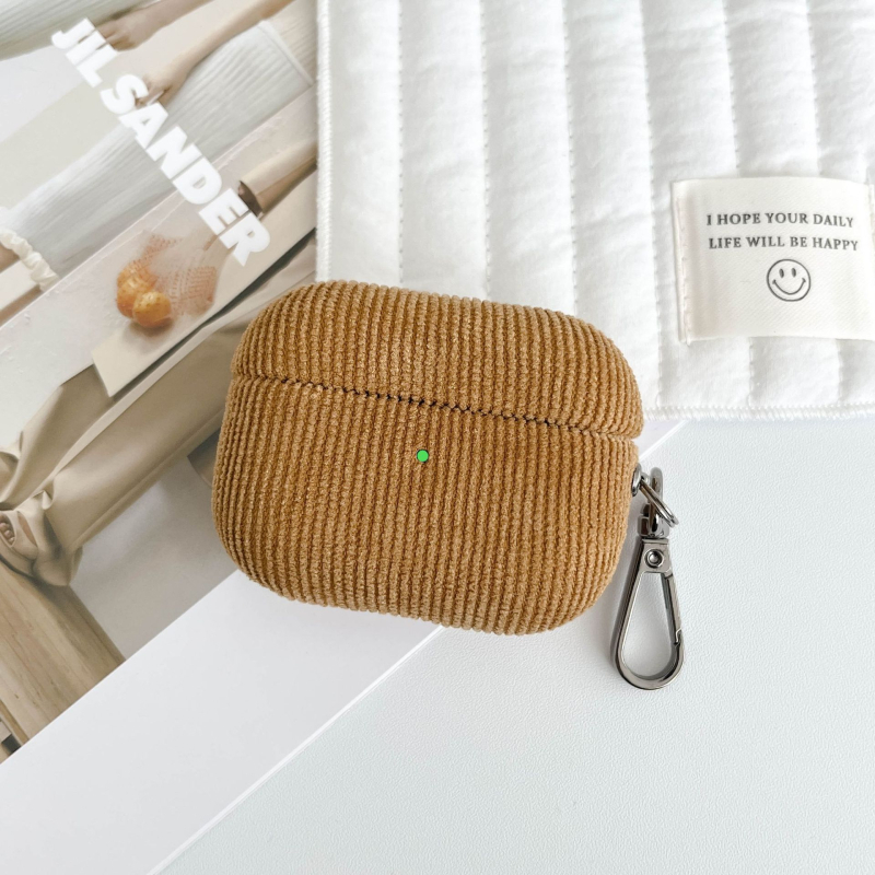 Corduroy zaštitna futrola za AirPods 4 i AirPods Pro 3 s kopčom, jednofarbna