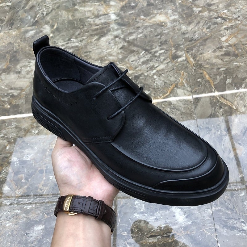 Muške kožne cipele za poslovni i casual stil, crne, 2026 model, koža, prozračnost, mekana potplata