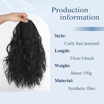 Youju perika s repom: s vezicom za stezanje, valovita kosa, vlakno visokotemperaturnog svile, model PY151-2