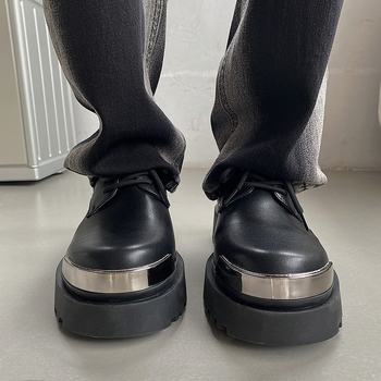 Unisex derbi cipele s PU gornjim dijelom, gumom, podignuta potplata, protuklizne, rimski stil