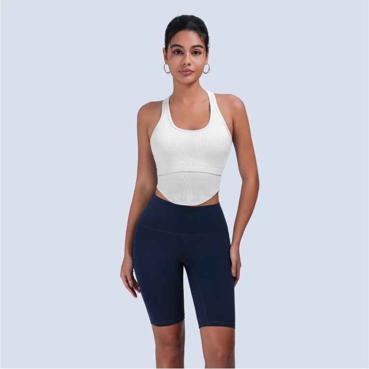 Ženski sportski grudnjak visokog intenziteta i jednodelni jog top s otvorenim leđima, brzo se suši nylon/elastan, sastav 92%/8%, duljina do struka, ugrađene jastučiće