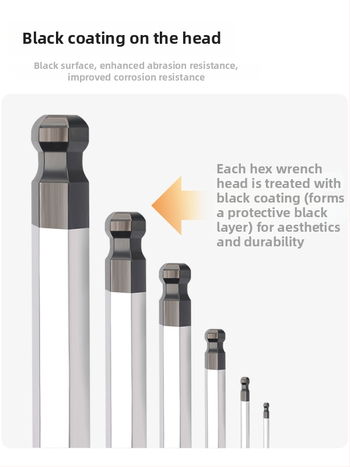 Sada imbusových kľúčov s T-úchopom a guľovým koncom pre bicykle, S2 oceľ