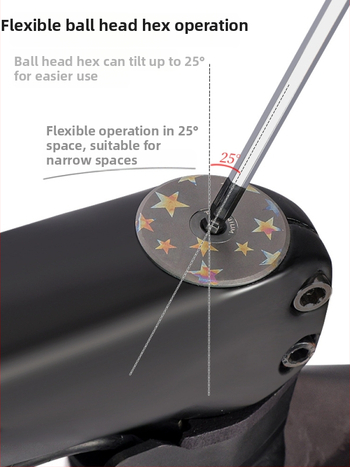 Sada imbusových kľúčov s T-úchopom a guľovým koncom pre bicykle, S2 oceľ
