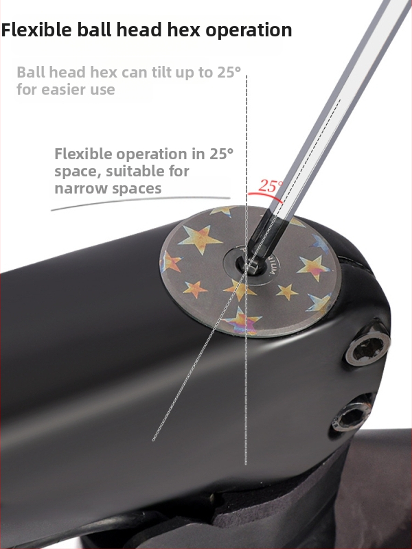Sada imbusových kľúčov s T-úchopom a guľovým koncom pre bicykle, S2 oceľ