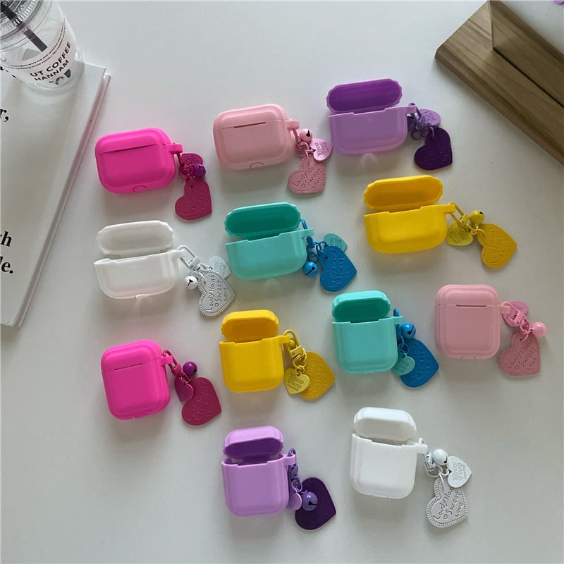 Kućište za AirPods Pro 2. generacije — mekano jednoslojno TPU kućište, fluorescentno zelene boje s dizajnom srca