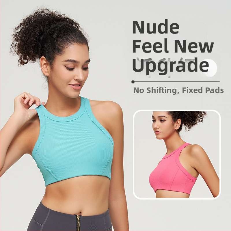 Lulu stil kratki top za jogu s integriranom podrškom za grudi – najlon, brzo sušenje, prozračan, za žene