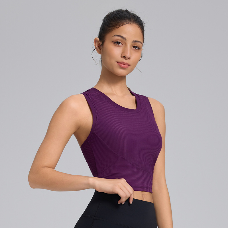 Joga sportski grudnjak s čvrstim košaricama – Push-Up, Shockproof, brzo sušenje najlona, umetci za jastučiće