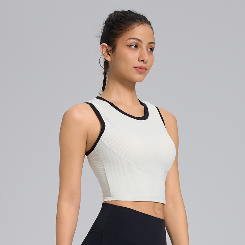 Joga sportski grudnjak s čvrstim košaricama – Push-Up, Shockproof, brzo sušenje najlona, umetci za jastučiće