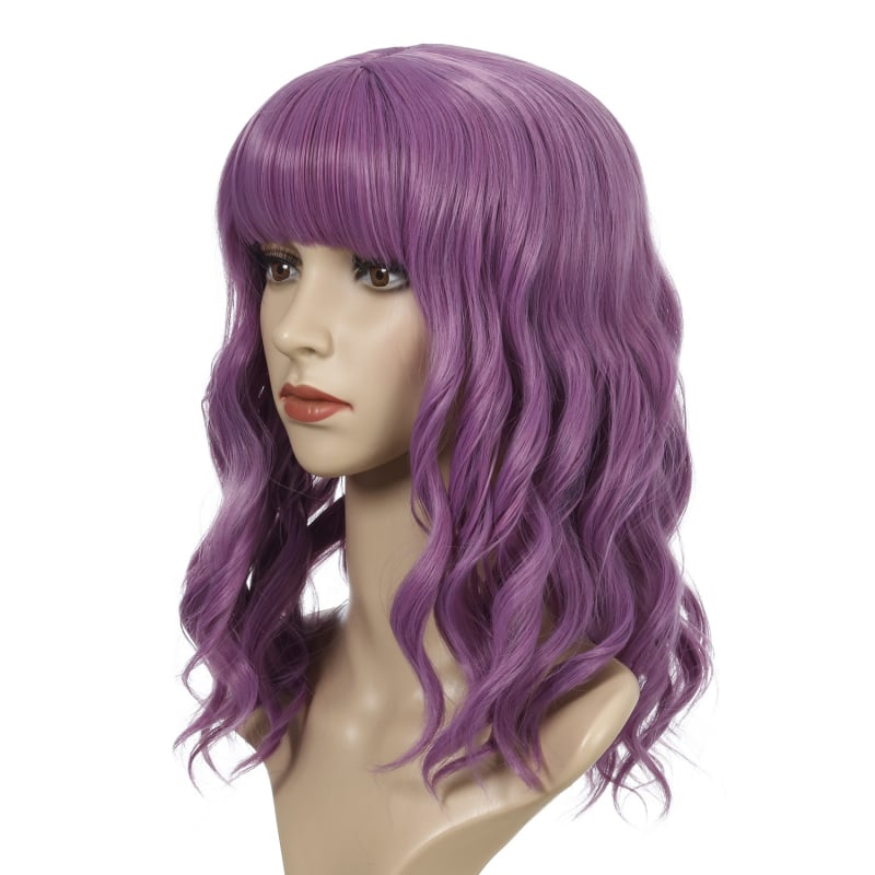 Εξωτική κοντή σγουρή περούκα με φράντζες, μοντέλο WIG-348, ίνες υψηλής θερμοκρασίας θερμοανθεκτικές, όχι κατάλληλη για βαφή με ζεστό χρώμα, ρεαλιστική φυσική εμφάνιση