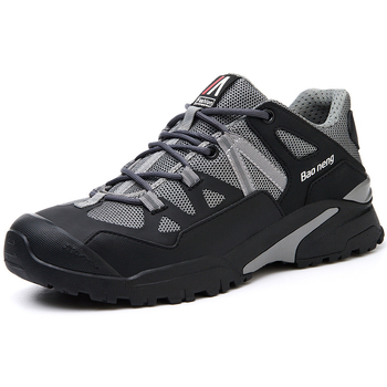 Мъжки Работни обувки с защита срещу удари и пробив, нисък глезен, микрофибър кожа + платно