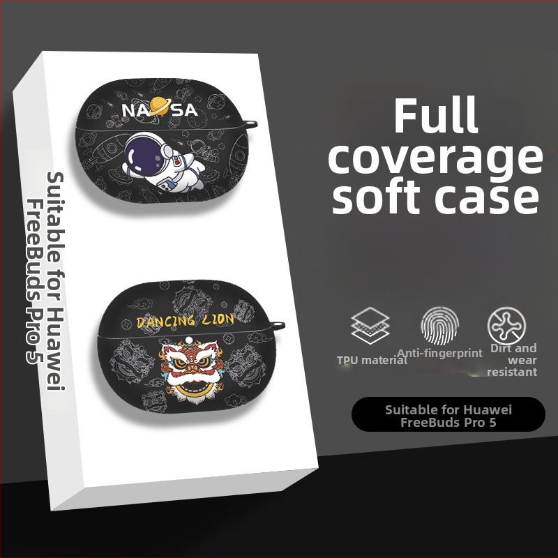 Ochranný kryt pre Huawei FreeBuds Pro 5, ručne vyrobený, karikatúrny štýl, vodný transferná nálepka