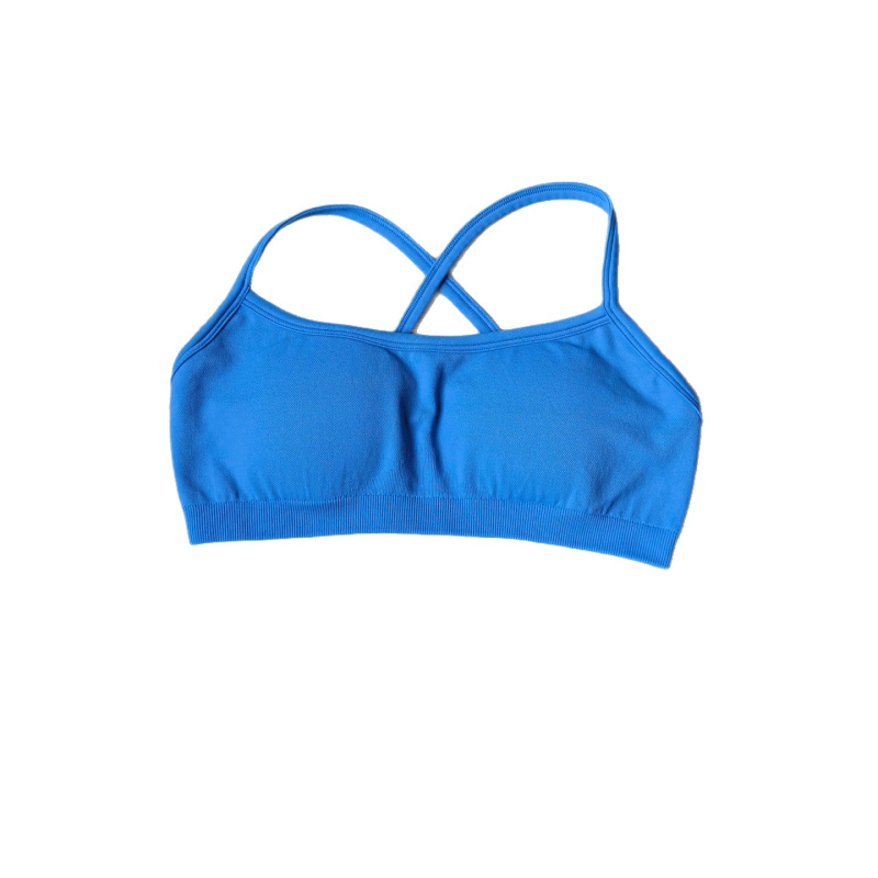 Bezešrna sportska grudnjaka s križnim stražnjim dijelom, bežična, puna čašica s oblikovanim šalicama, materijal najlon/poliamid 90% + spandeks 10%, trodjelni set, prozračna i brzo sušeća