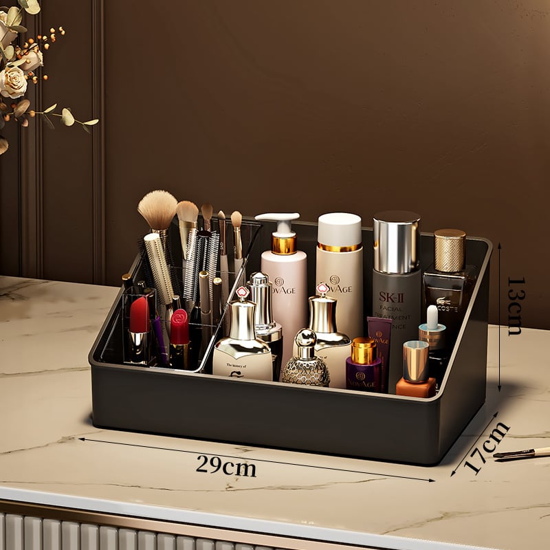 Οργανωτής καλλυντικών για αποθήκευση — θωράκιση σκόνης για κραγιόν και περιποίηση δέρματος, μεγάλη χωρητικότητα, επιτραπέζιος, καπάκι με διπλό άνοιγμα, With Lemon