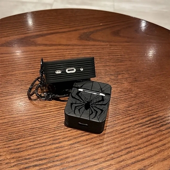 Ochranný kryt AirPods 4, TPU, reliéfny štvorcový pavúčí vzor, kompatibilný s Apple AirPods 4. generácie