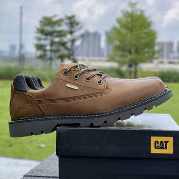 Muške cipele za rad od prave kože, niske, outdoor casual stil, okrugli vrh, gumeni đon, vezivanje