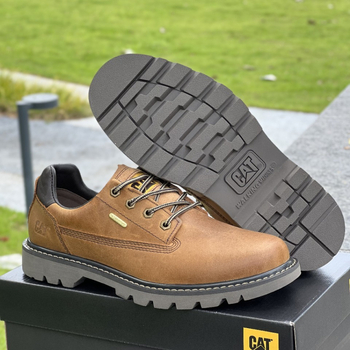 Muške cipele za rad od prave kože, niske, outdoor casual stil, okrugli vrh, gumeni đon, vezivanje
