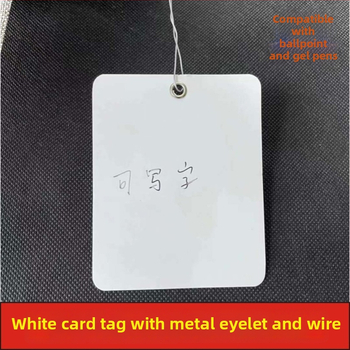 Prázdna visačka na oblečenie s kovovou sponou a drôtom, potiahnutý papier, prispôsobiteľný
