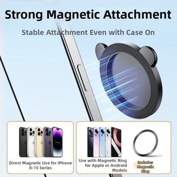 Magnetické selfie zrkadlo pre smartfóny s obrazovou stabilizáciou, Bluetooth a diaľkovým ovládaním, univerzálny štýl, plastová konštrukcia