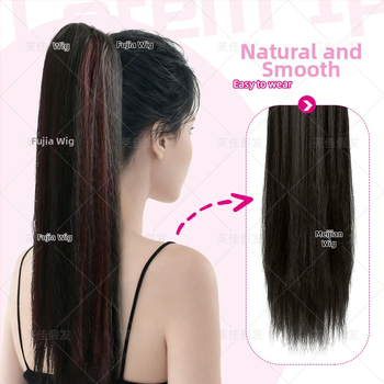 Perika Fujia Wmmw s vrpcom za rep, mrežasti stil, vlakno otporno na visoke temperature za žene