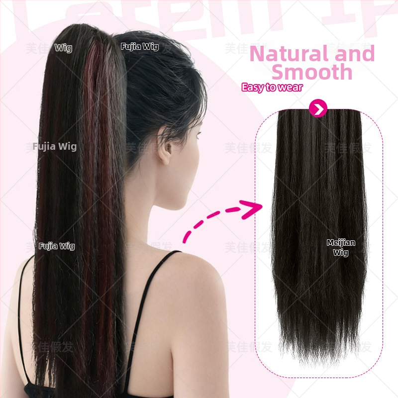 Perika Fujia Wmmw s vrpcom za rep, mrežasti stil, vlakno otporno na visoke temperature za žene