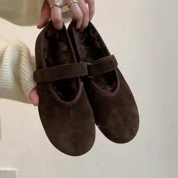 Ženske Mary Jane cipele — okrugli nos, gornji materijal mikrovlakna, ulošak od ovčje kože, podstava od umjetnog pliša, gumeni potplat