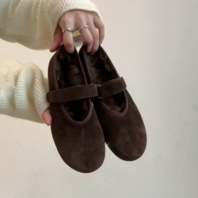 Ženske Mary Jane cipele — okrugli nos, gornji materijal mikrovlakna, ulošak od ovčje kože, podstava od umjetnog pliša, gumeni potplat