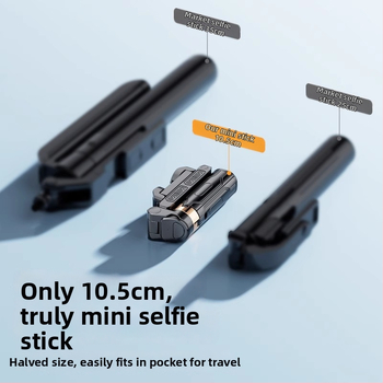 Ultra-compact Selfie Stick με Bluetooth, Τηλεχειριστήριο και Φως για Live Streaming – Χειροκίνητος Σταθεροποιητής