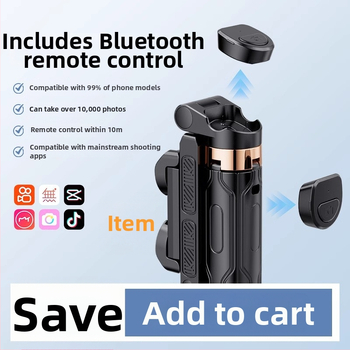 Ultra-compact Selfie Stick με Bluetooth, Τηλεχειριστήριο και Φως για Live Streaming – Χειροκίνητος Σταθεροποιητής