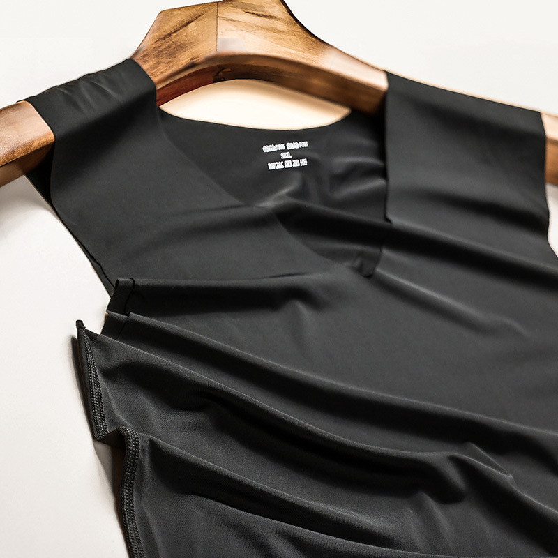 Ανδρικό αθλητικό γιλέκο χωρίς ραφές, ύφασμα πολυεστέρα 90% που στεγνώνει γρήγορα, εφαρμοστό σιλουέτα, για καλοκαίρι αθλητισμού