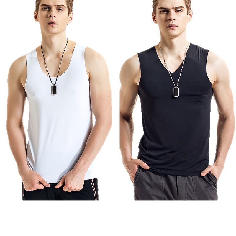 Ανδρικό αθλητικό γιλέκο χωρίς ραφές, ύφασμα πολυεστέρα 90% που στεγνώνει γρήγορα, εφαρμοστό σιλουέτα, για καλοκαίρι αθλητισμού