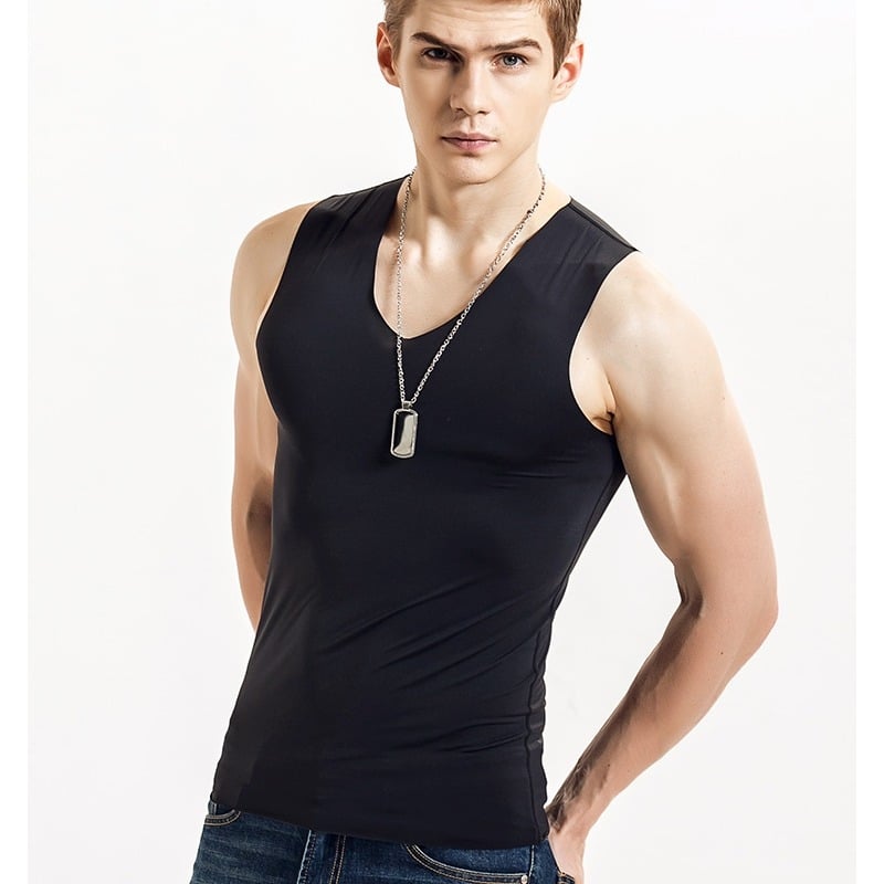 Ανδρικό αθλητικό γιλέκο χωρίς ραφές, ύφασμα πολυεστέρα 90% που στεγνώνει γρήγορα, εφαρμοστό σιλουέτα, για καλοκαίρι αθλητισμού