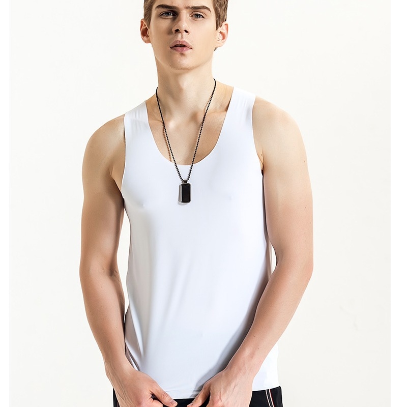 Ανδρικό αθλητικό γιλέκο χωρίς ραφές, ύφασμα πολυεστέρα 90% που στεγνώνει γρήγορα, εφαρμοστό σιλουέτα, για καλοκαίρι αθλητισμού