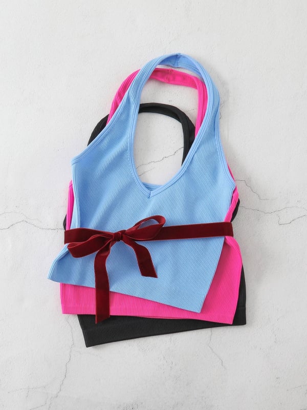 Γυναικείο αμάνικο γιλέκο – Ριγέ Νάιλον, Απορροφά Υγρασία, 90% Νάιλον, Για Τρέξιμο και Γυμναστική, Καλοκαίρι και Φθινόπωρο