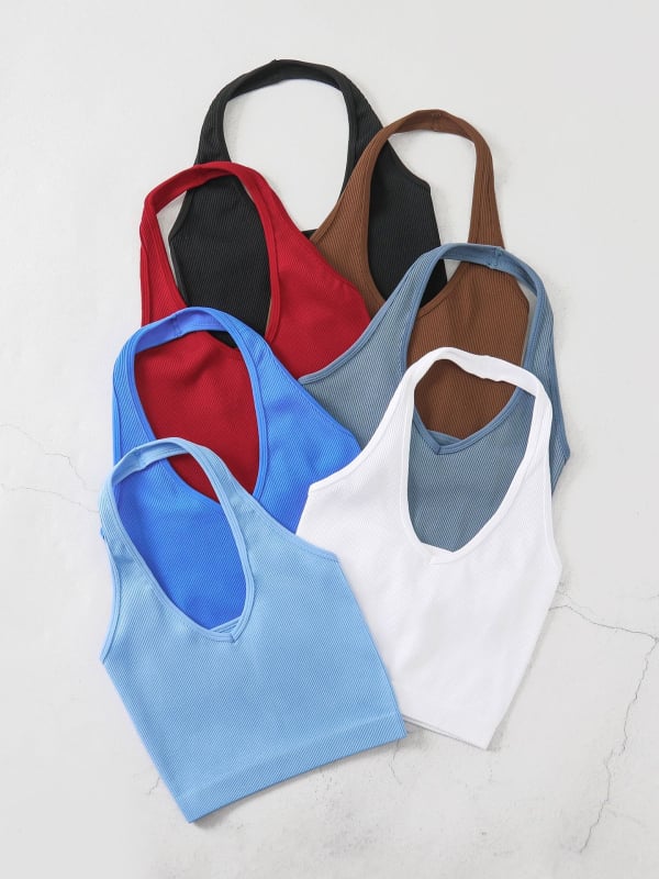 Γυναικείο αμάνικο γιλέκο – Ριγέ Νάιλον, Απορροφά Υγρασία, 90% Νάιλον, Για Τρέξιμο και Γυμναστική, Καλοκαίρι και Φθινόπωρο