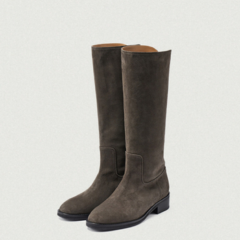 Čizme do koljena, korejskog stila, okrugli vrh, visok otvor, koža prve klase, podstava od svinjske kože, jednoslojne boje, unisex.