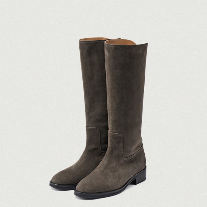 Čizme do koljena, korejskog stila, okrugli vrh, visok otvor, koža prve klase, podstava od svinjske kože, jednoslojne boje, unisex.