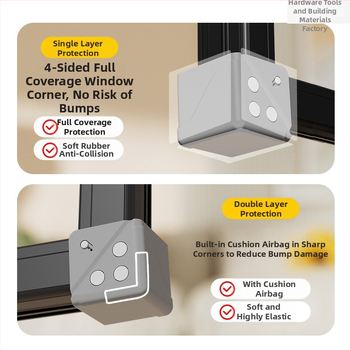Hlinírový ochranný roh okna – proti kolícii, vnútorné otvorenie, ochranný kryt