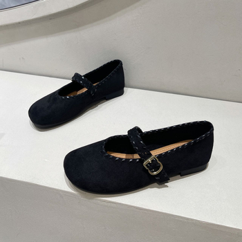 Mary Jane balerinke s okruglom vrhom, PU gornji dio, kopča, ravna potpetica