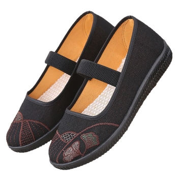 Ženske Slip-on Fisherman cipele, ljeto, platnena gornja, plastična potplat, zaobljen vrh, niski pet 1-3 cm