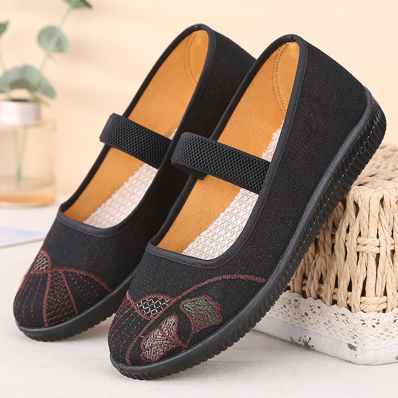 Ženske Slip-on Fisherman cipele, ljeto, platnena gornja, plastična potplat, zaobljen vrh, niski pet 1-3 cm