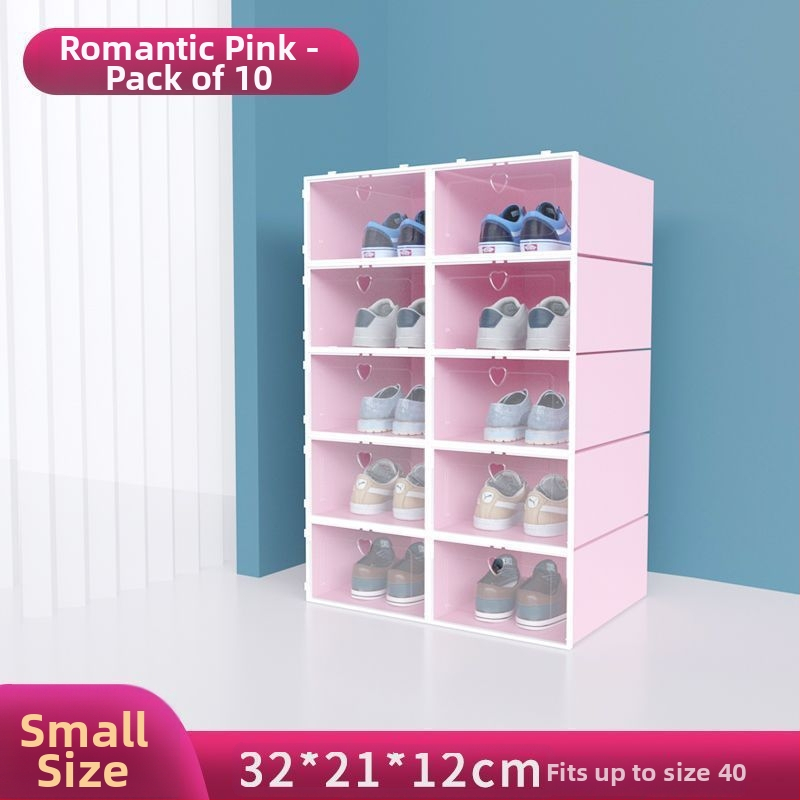 Škatľa na topánky, sada 20 kusov, priehľadný plast, viacposchodová skrinka na topánky, jednoduchý a moderný dizajn, so sedením
