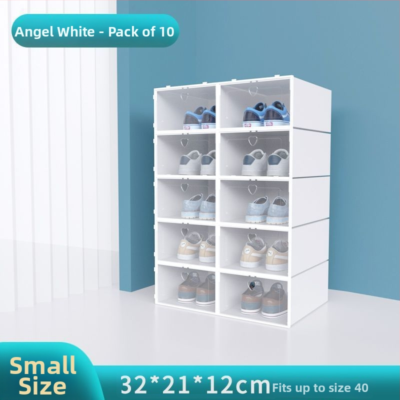 Škatľa na topánky, sada 20 kusov, priehľadný plast, viacposchodová skrinka na topánky, jednoduchý a moderný dizajn, so sedením
