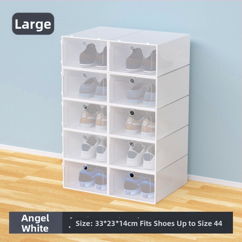 Škatľa na topánky, sada 20 kusov, priehľadný plast, viacposchodová skrinka na topánky, jednoduchý a moderný dizajn, so sedením