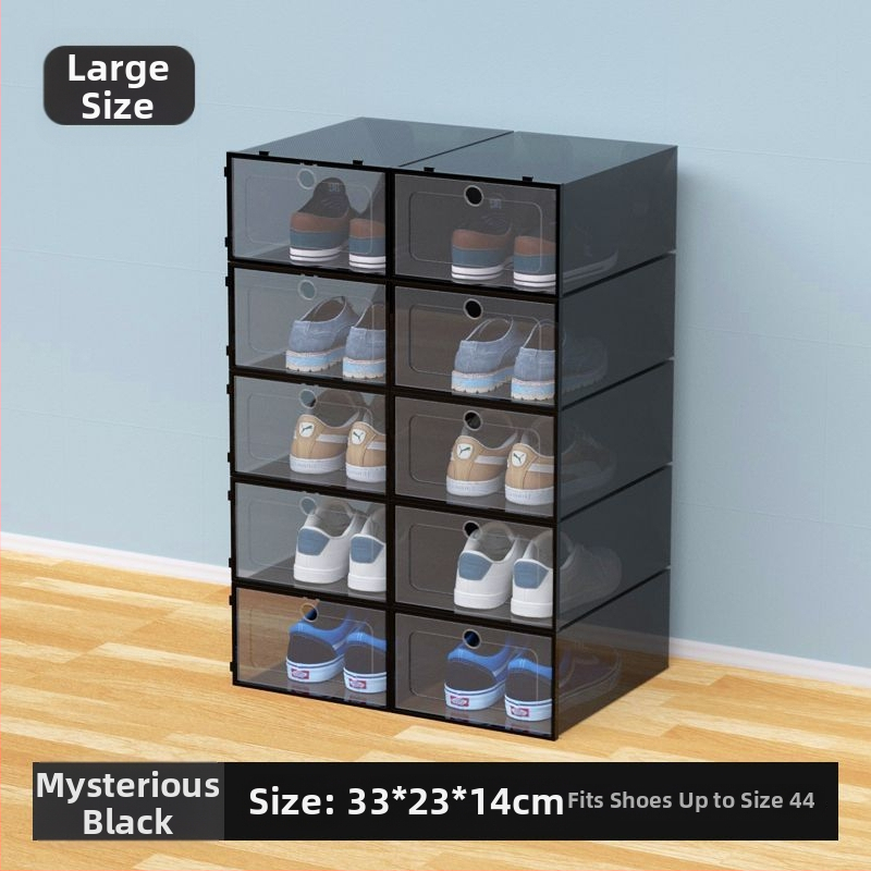 Škatľa na topánky, sada 20 kusov, priehľadný plast, viacposchodová skrinka na topánky, jednoduchý a moderný dizajn, so sedením