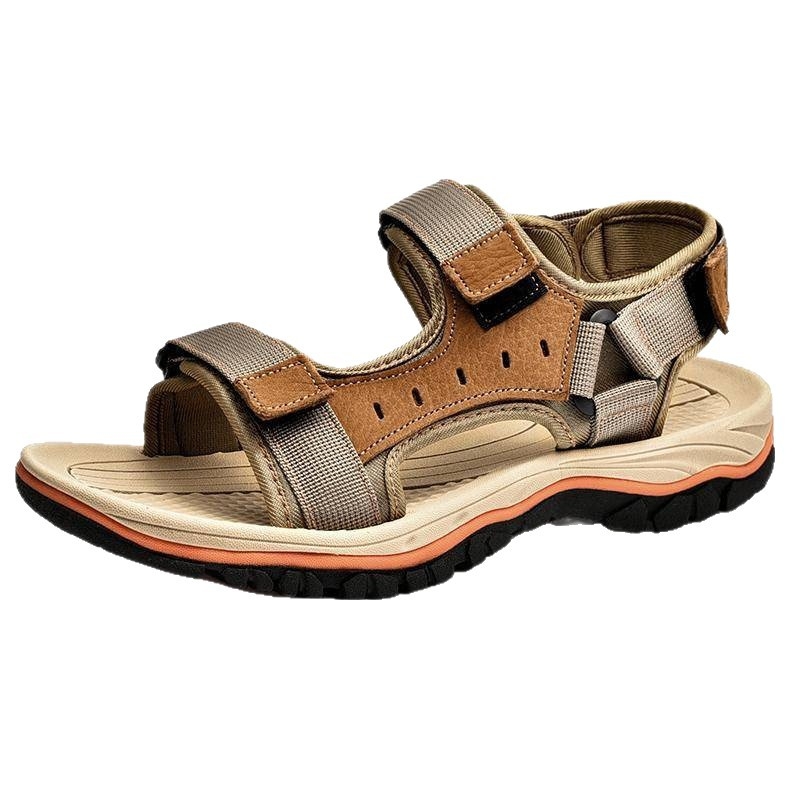 Muške ljetne sandale za outdoor putovanja, otvorenog prsta, Velcro kopča, prozračni gornji dio od super vlakana, gumena potplata