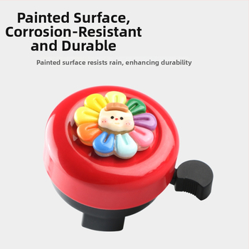 Slnečnicový detský zvonček na bicykel – Značka KUTUDAKE, Model Sunflower, Materiál: plast a hliník, Balenie: Taška