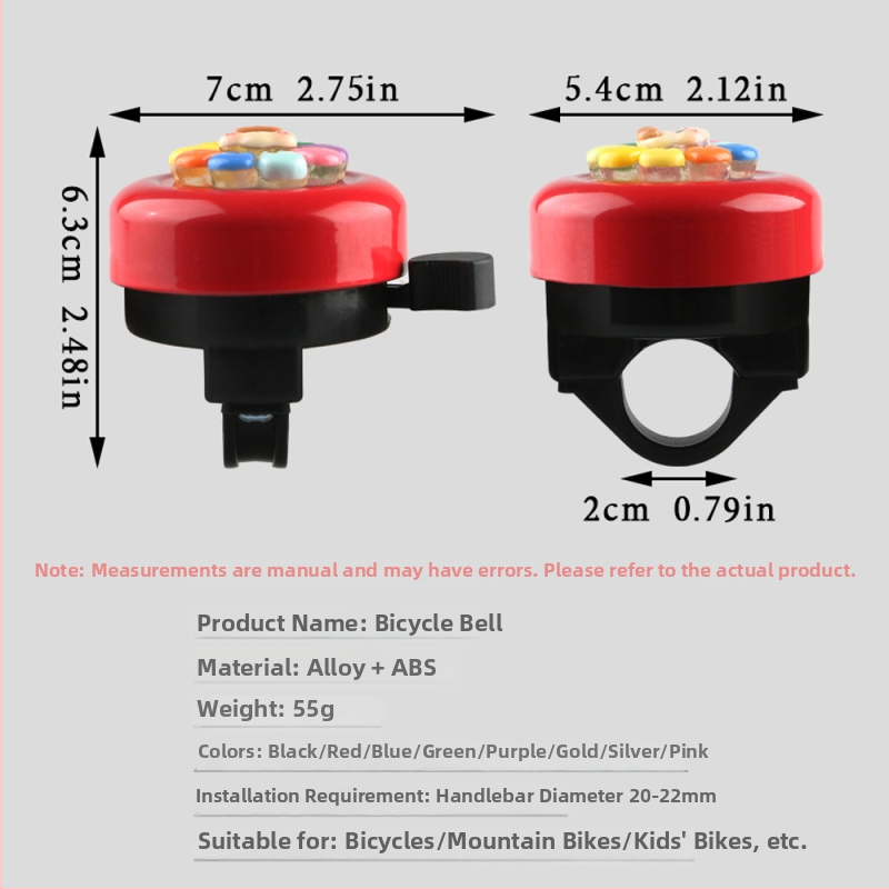Slnečnicový detský zvonček na bicykel – Značka KUTUDAKE, Model Sunflower, Materiál: plast a hliník, Balenie: Taška