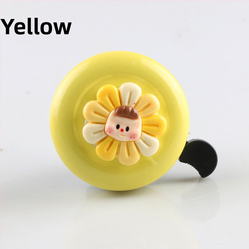 Slnečnicový detský zvonček na bicykel – Značka KUTUDAKE, Model Sunflower, Materiál: plast a hliník, Balenie: Taška