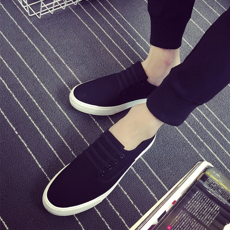 Muške kanvas slip-on tenisice – prozračne, lagane, s elastičnom trakom, okrugli prst, niska peta